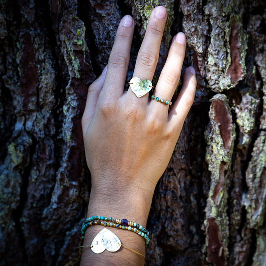 Bracelet turquoise africaine et améthyste