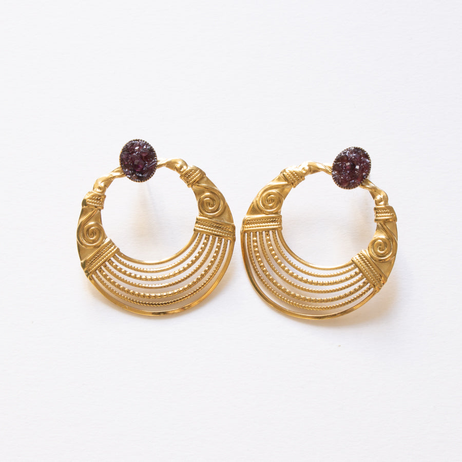 Boucles d’oreilles antiques & grenat