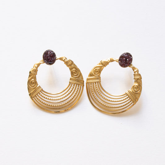 Boucles d’oreilles antiques & grenat