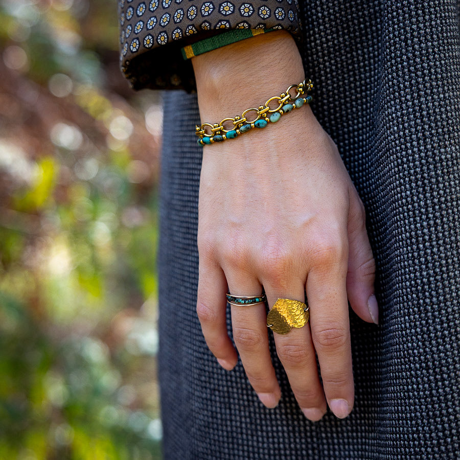 Bracelet turquoise africaine galets
