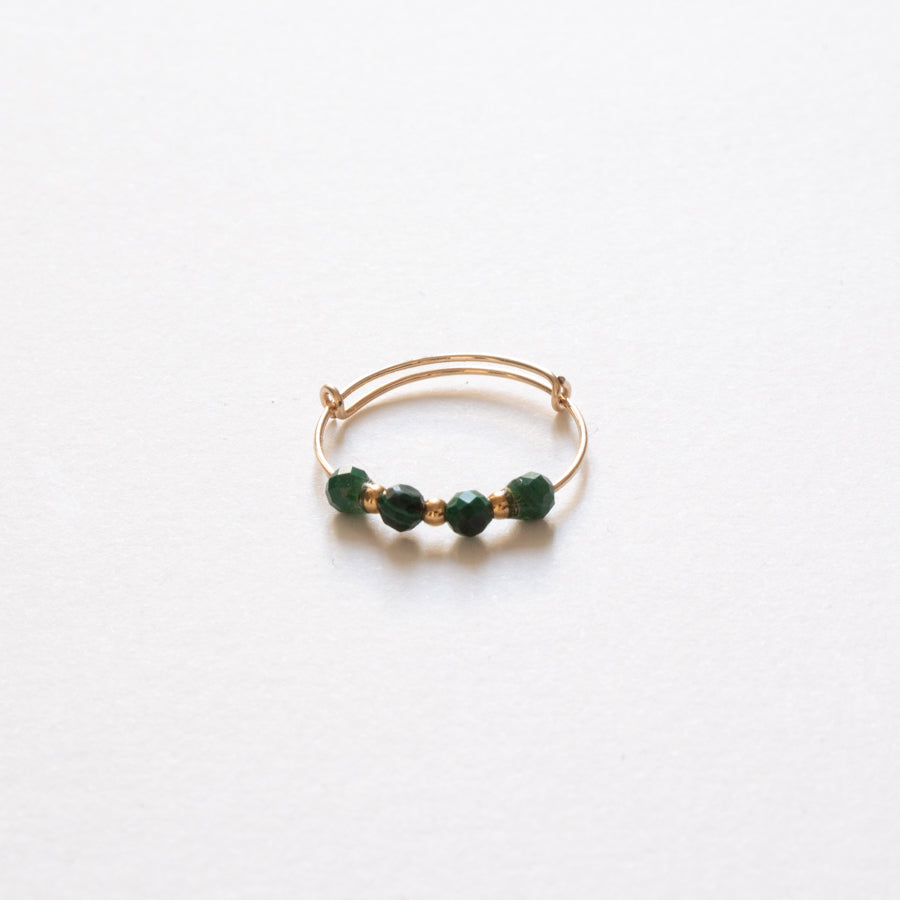 Bague réglable en gold filled & pierres naturelles