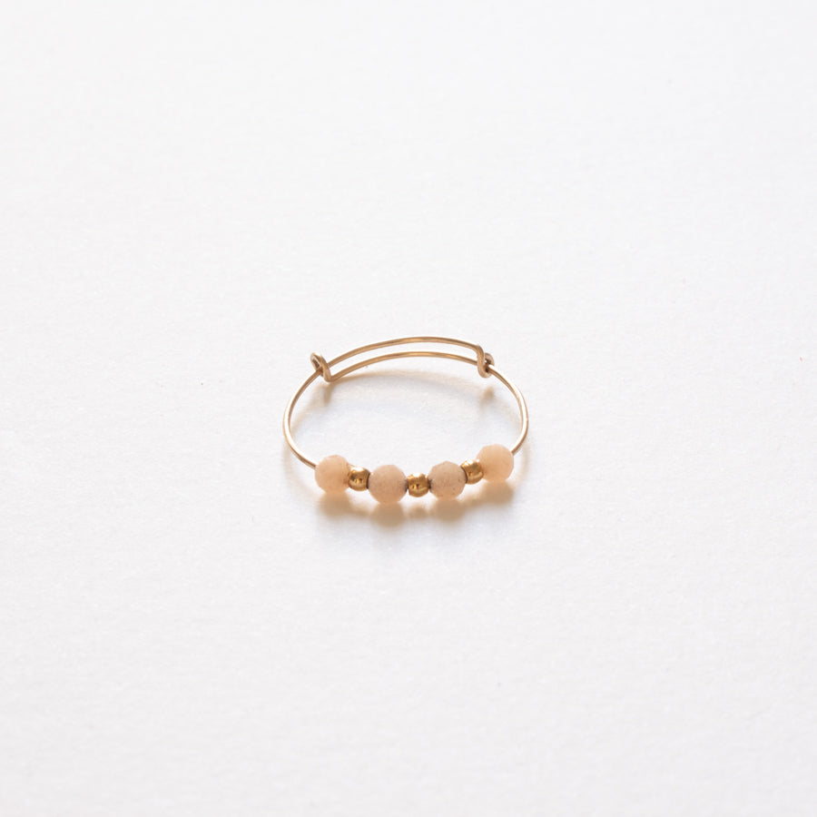 Bague réglable en gold filled & pierres naturelles