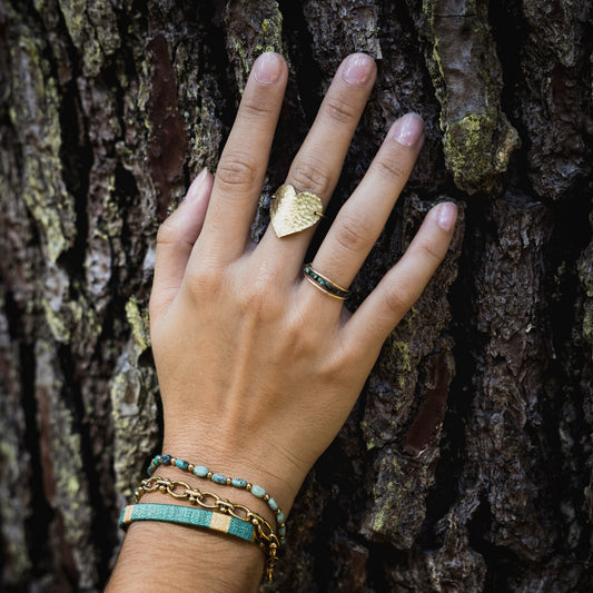 Bracelet turquoise africaine galets