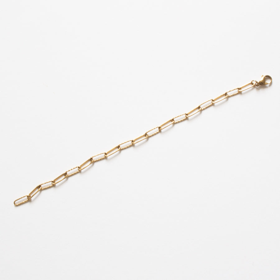 Bracelet mailles alternées ovales martelées