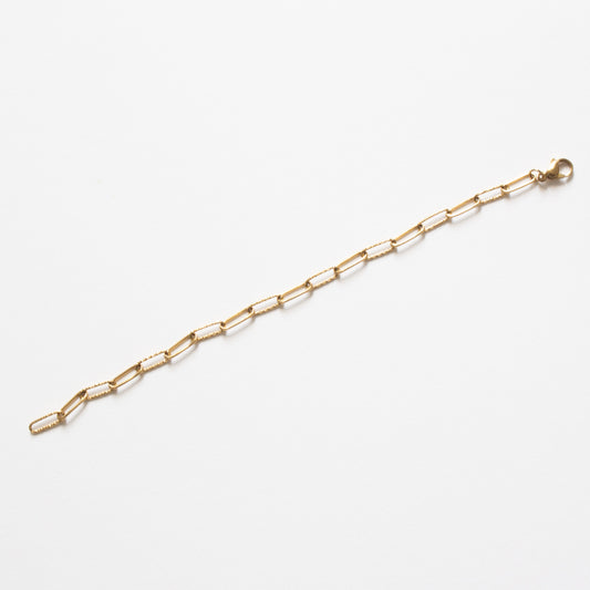 Bracelet mailles alternées ovales martelées