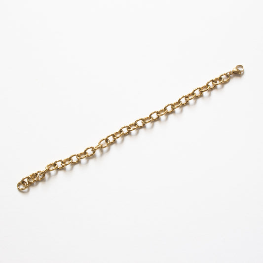 Bracelet mailles dorées martelées
