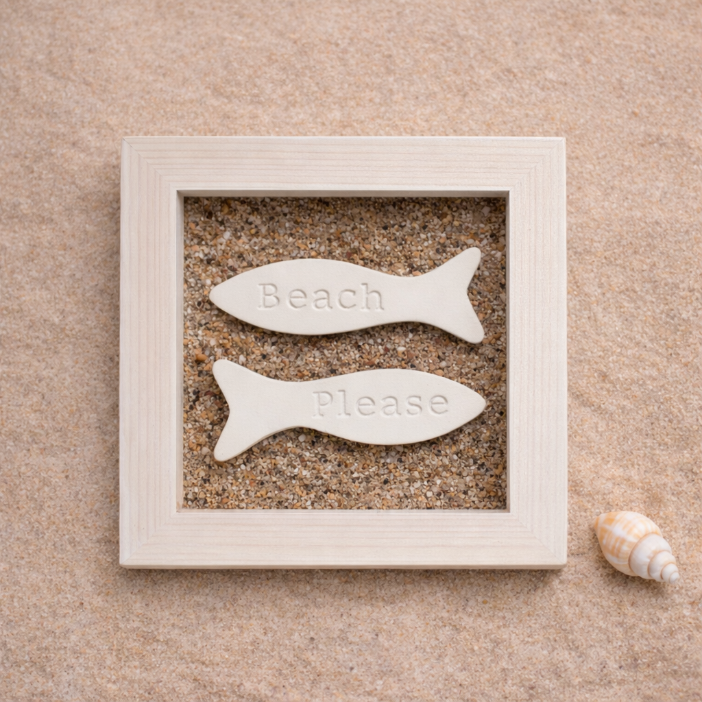 Petit cadre plage beach please poissons