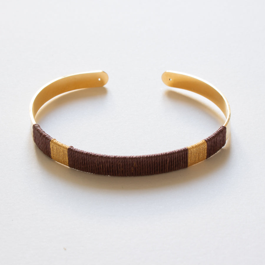 Bracelet jonc tissé à la main en acier inoxydable