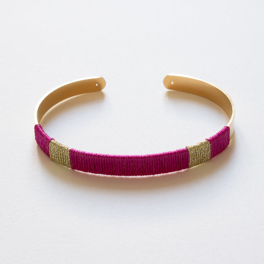 Bracelet jonc tissé à la main en acier inoxydable