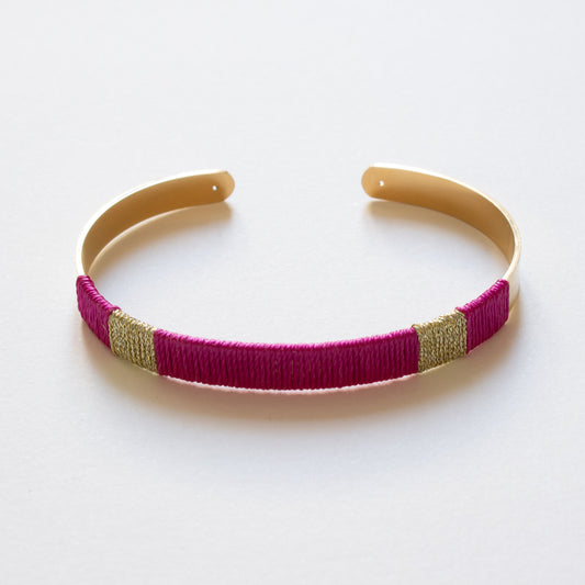 Bracelet jonc tissé à la main en acier inoxydable