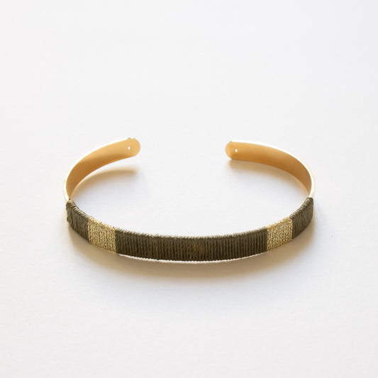 Bracelet jonc tissé à la main en acier inoxydable