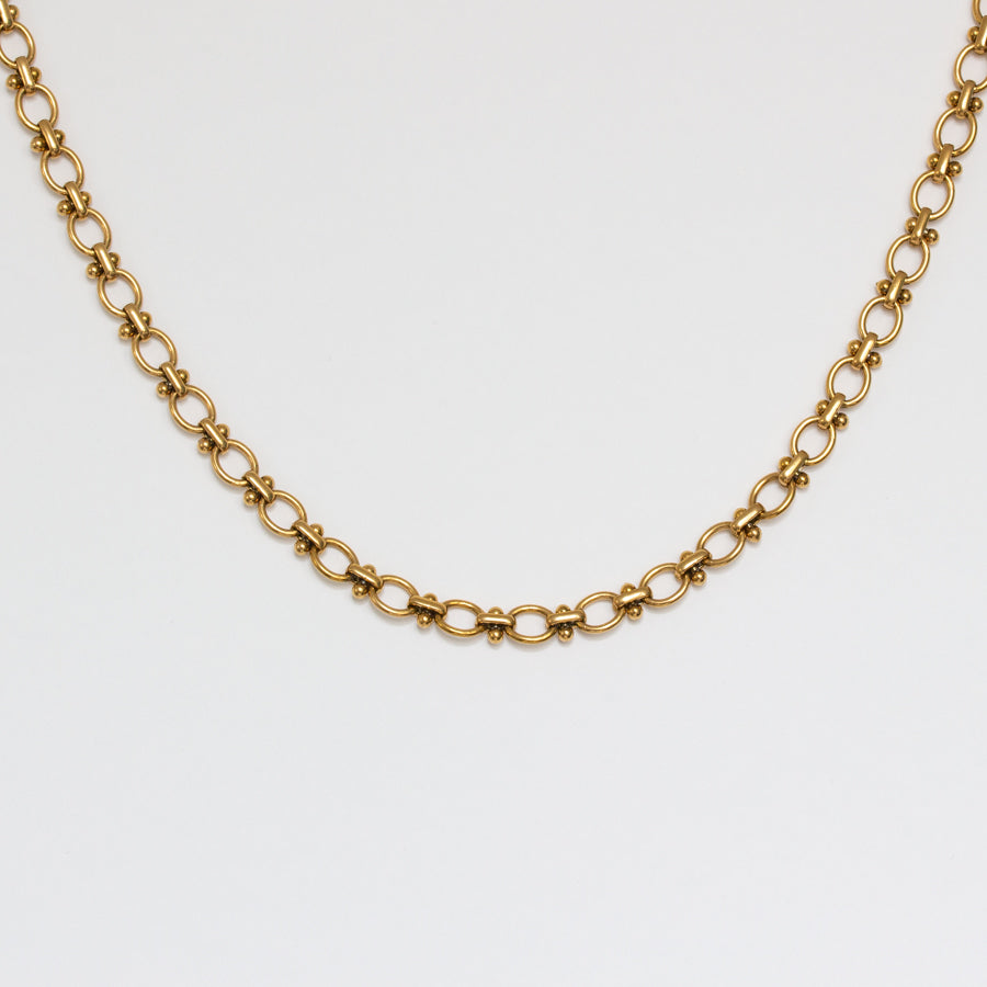 Collier mailles rondes dorées