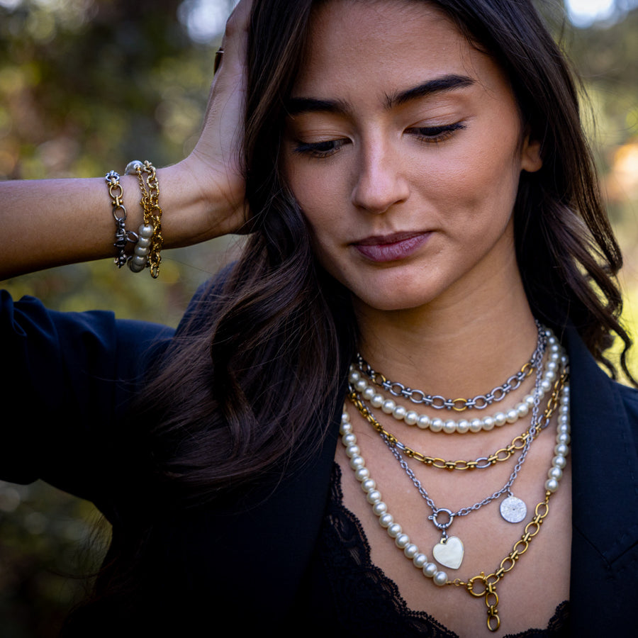 Collier argent gros fermoir