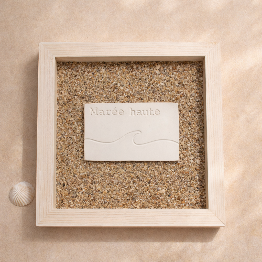 Cadre plage marée haute