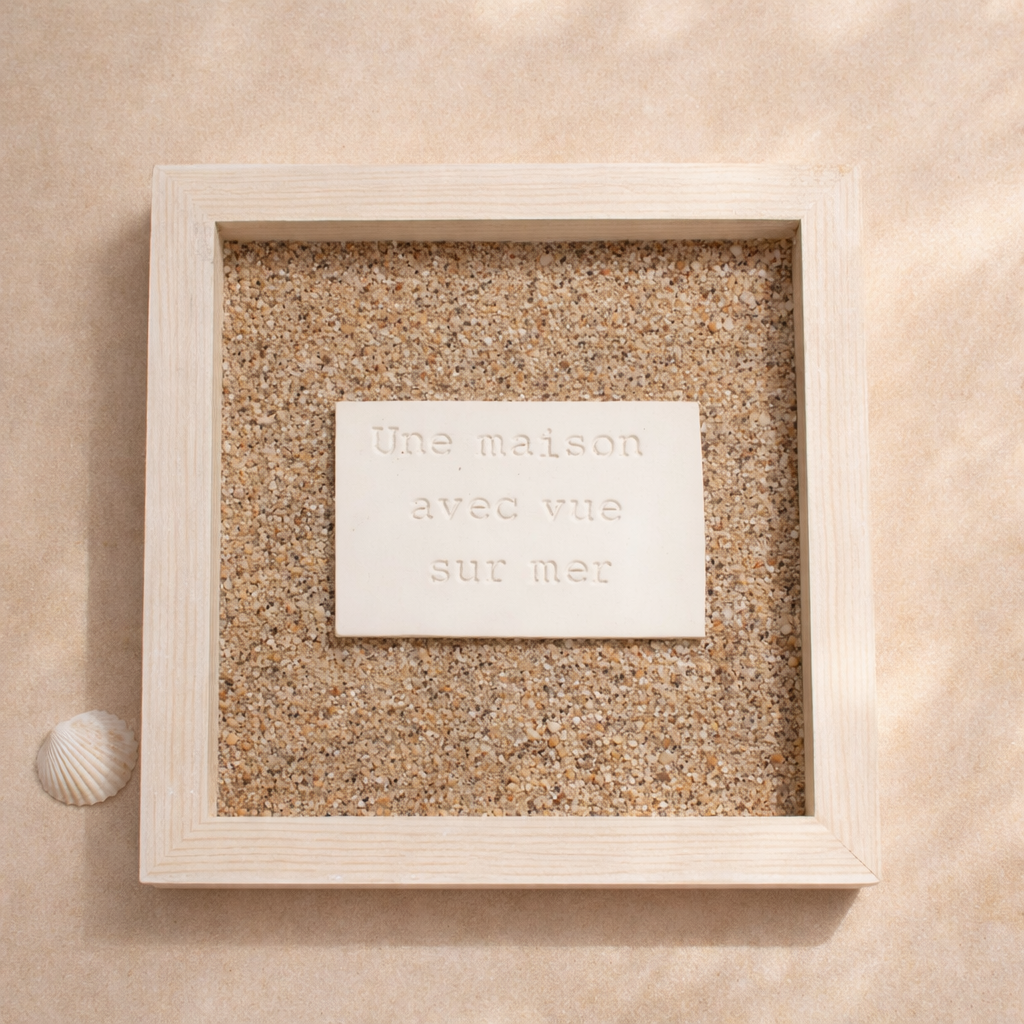 Cadre plage maison avec vue