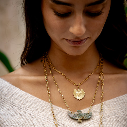 Collier aigle en agate indienne