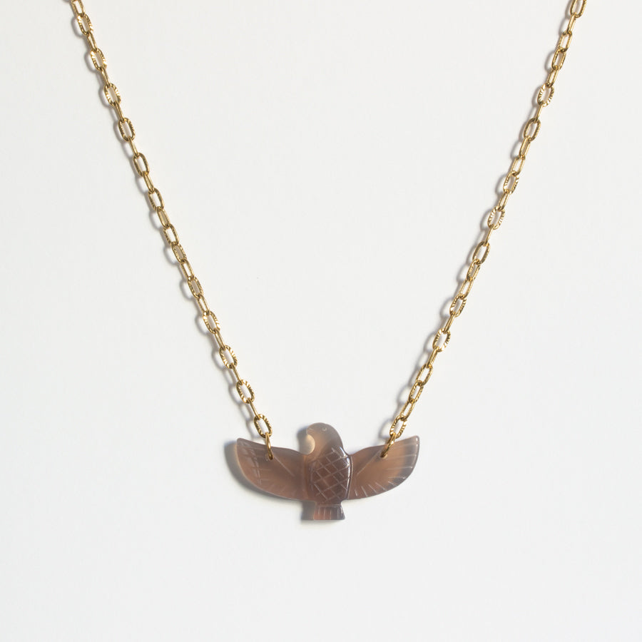 Collier aigle agate grise