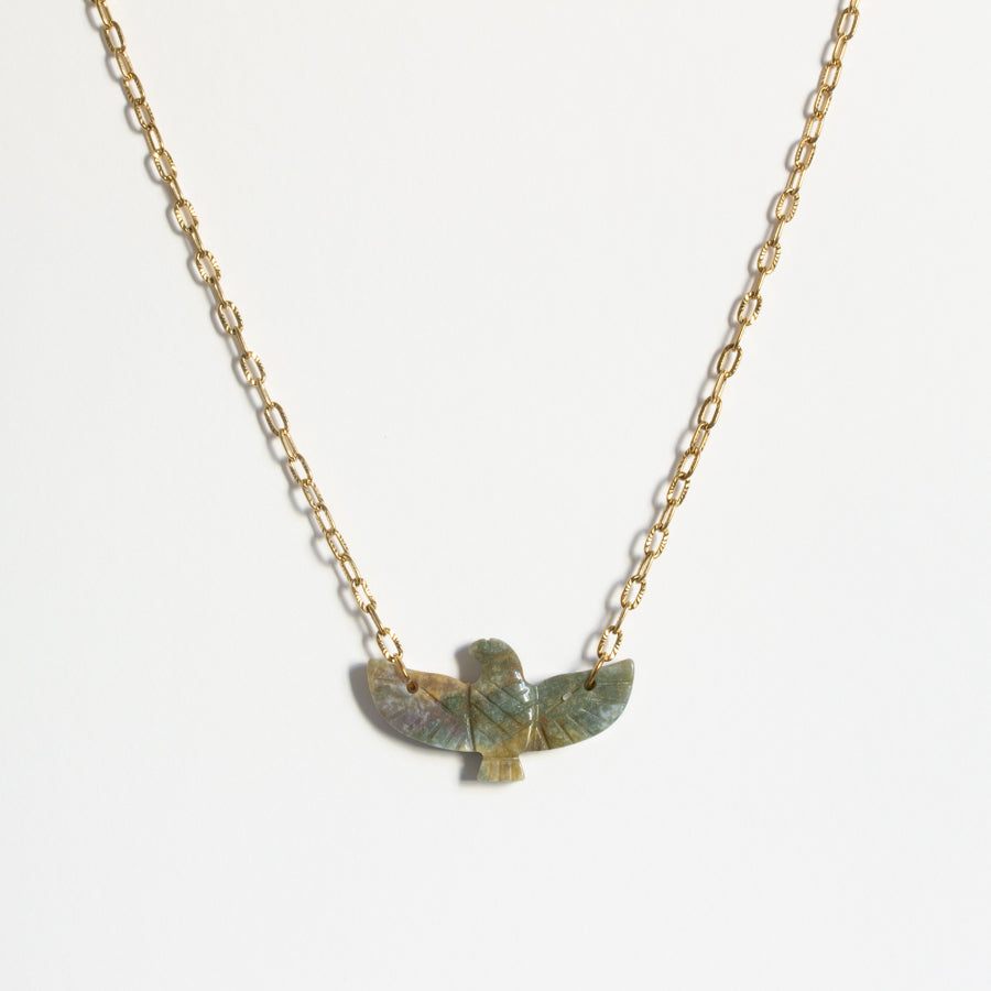 Collier aigle en agate indienne