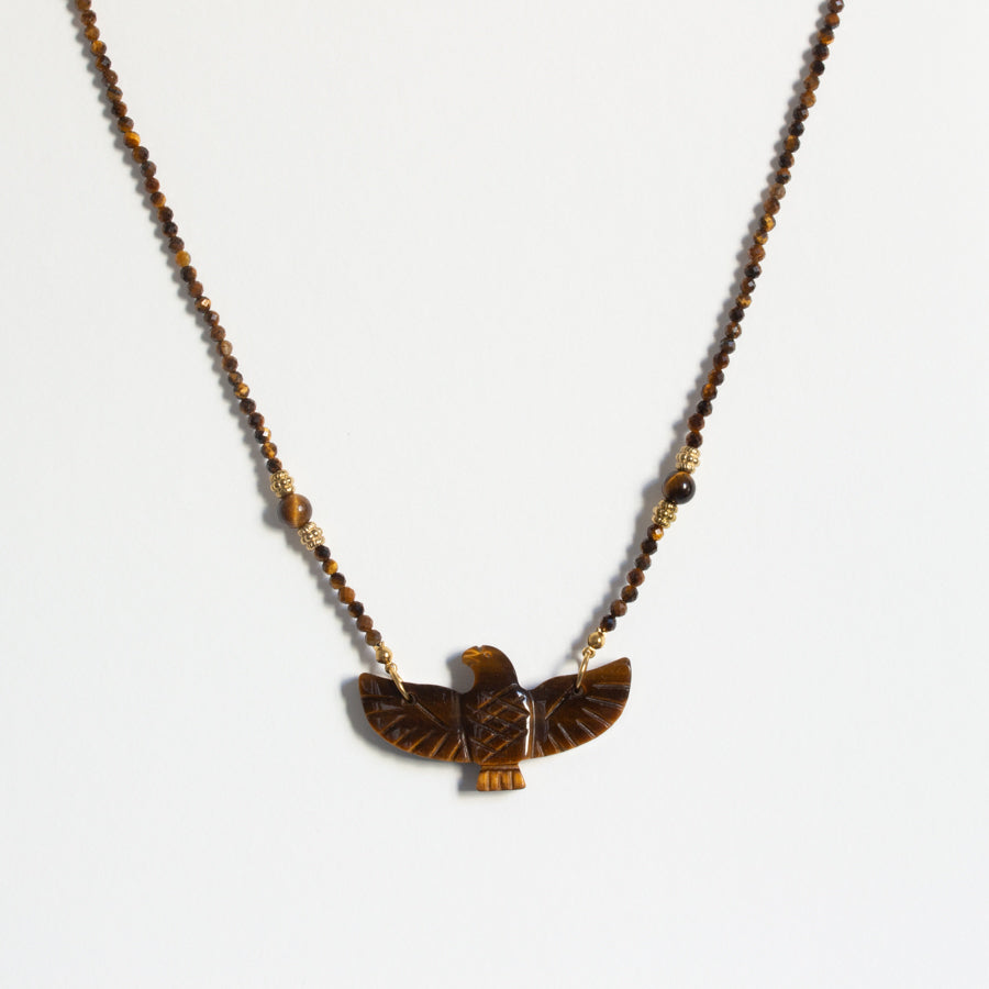 Collier aigle oeil de tigre