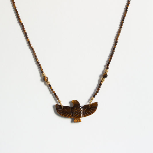 Collier aigle oeil de tigre