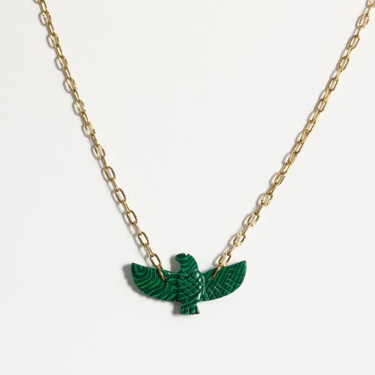 Collier aigle malachite