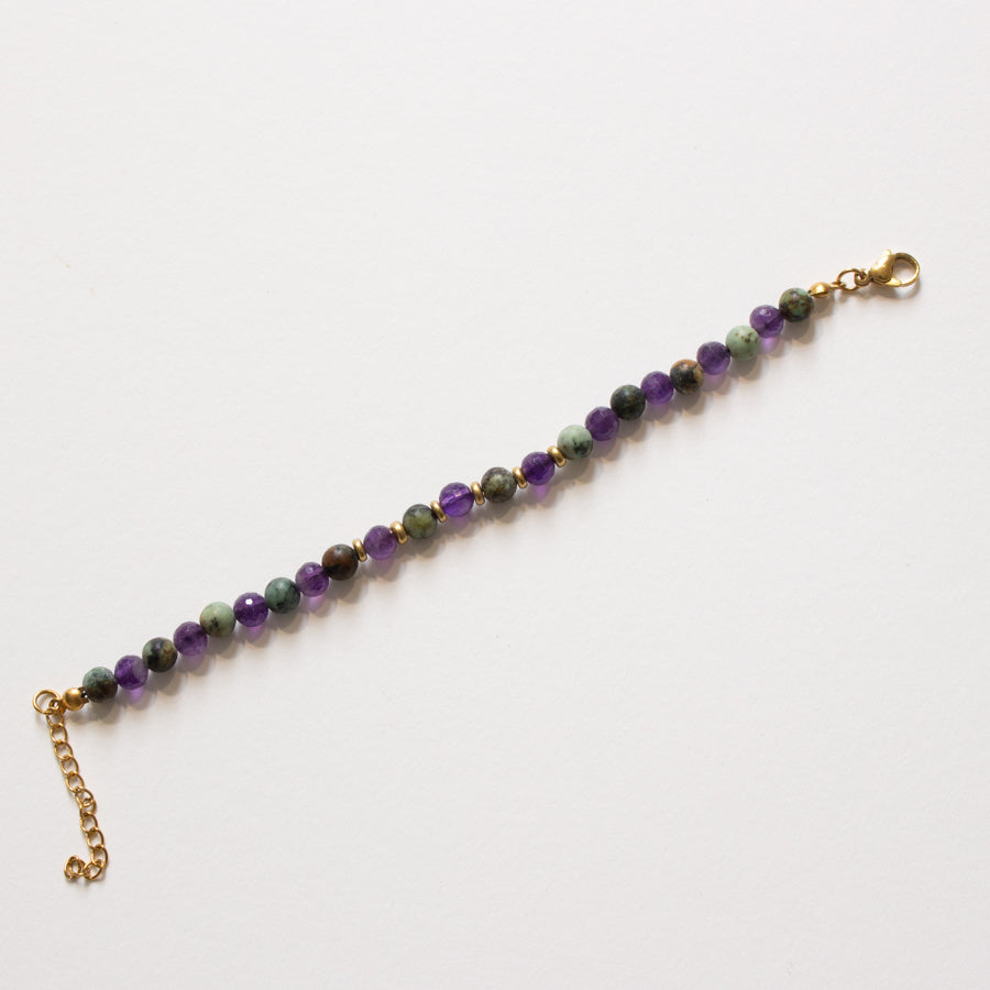 Bracelet améthyste et tuquoise