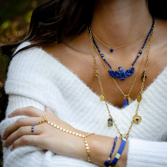 Collier aigle lapis lazuli