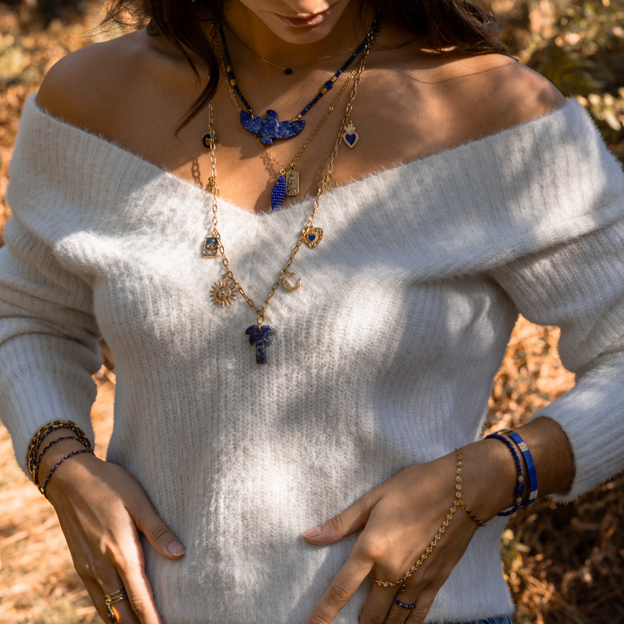 Collier aigle lapis lazuli