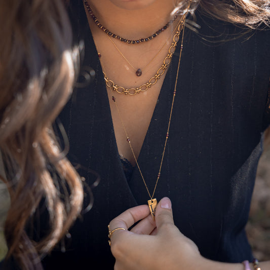Collier mailles rondes dorées