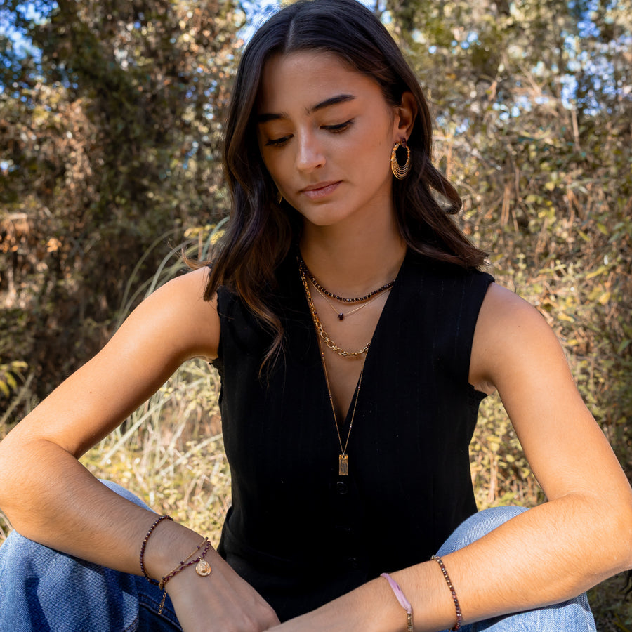 Collier mailles rondes dorées