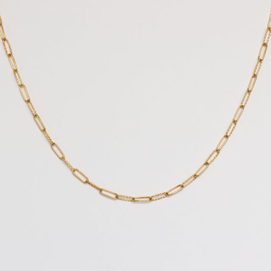 Collier mailles trombones alternées