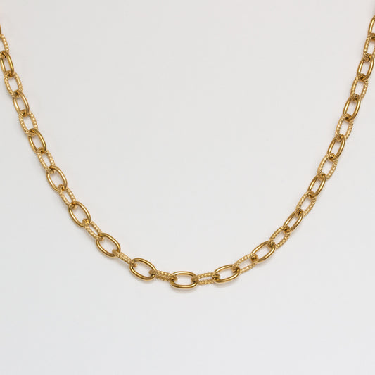 Collier grosses mailles alternées