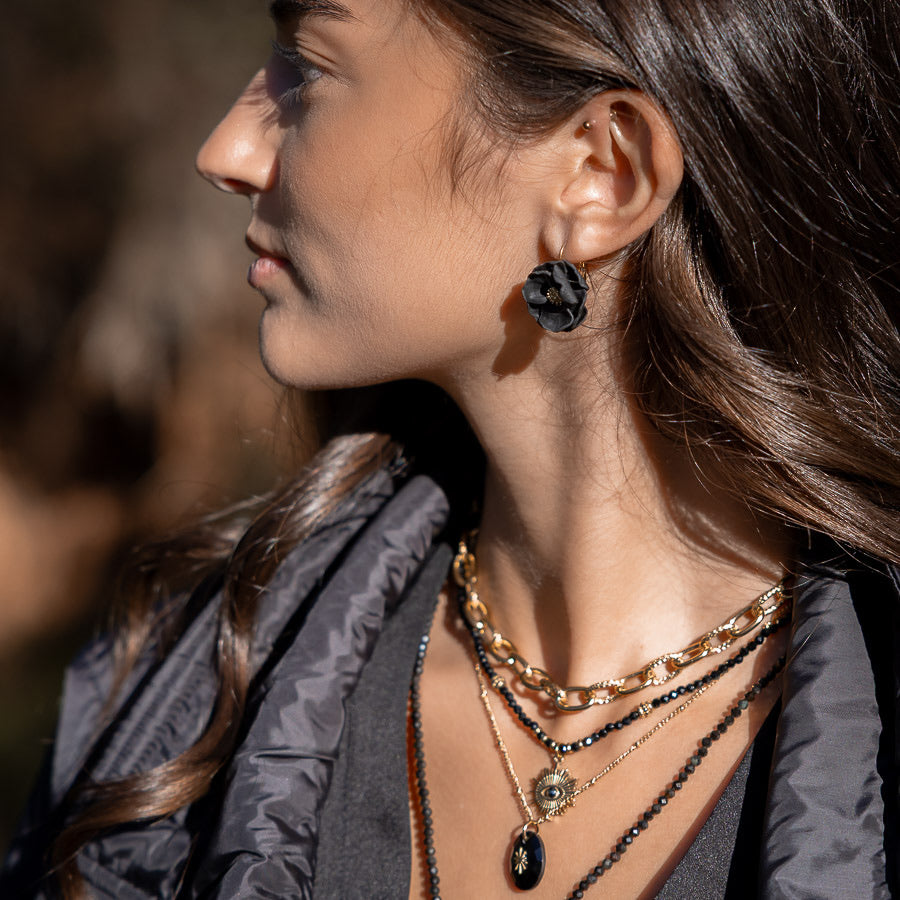 Collier grosses mailles alternées