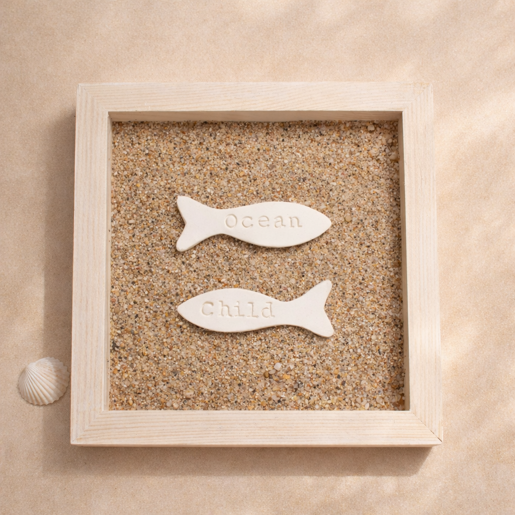 Cadre plage poissons ocean child