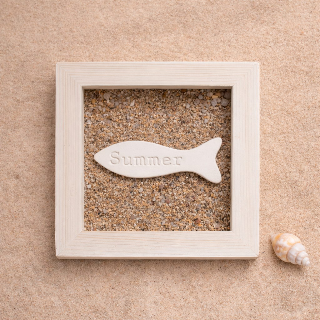 Petit cadre plage poisson summer