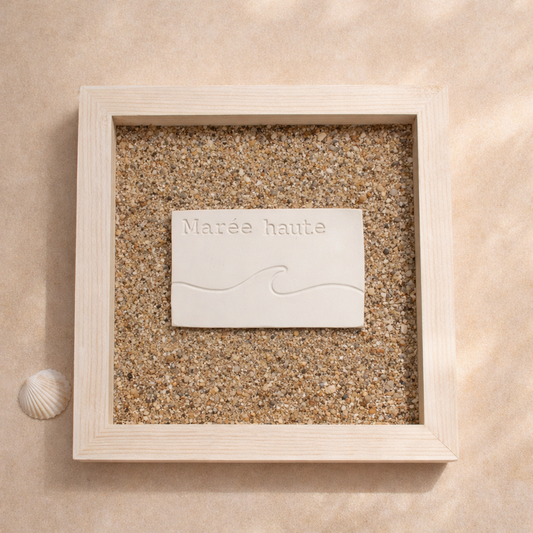 Cadre plage marée haute