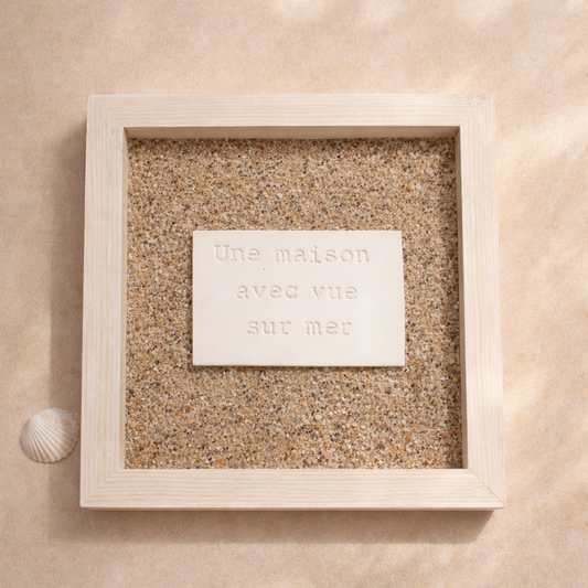 Cadre plage maison avec vue